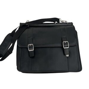 Samsonite Black 17" Laptop Messenger Bag Briefcase Soft Case Shoulder Strap
